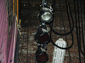Notice that because of the asbestos fire curtain, the walls backstage seem unaffected